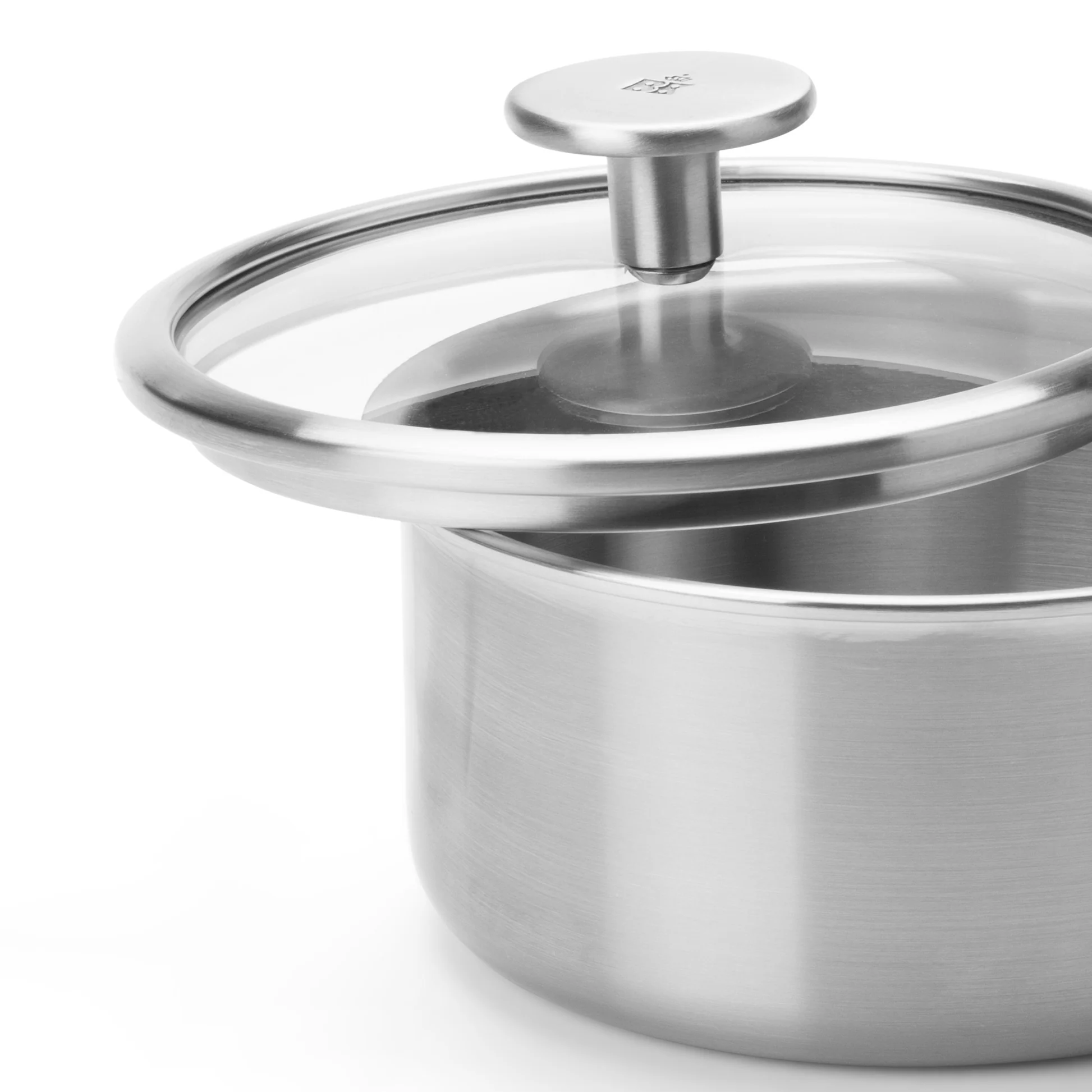 BK Peter Goossens Maestro 3PLY Steelpan RVS met Glazen Deksel - Ø 16cm - 1,58L - PFAS vrij