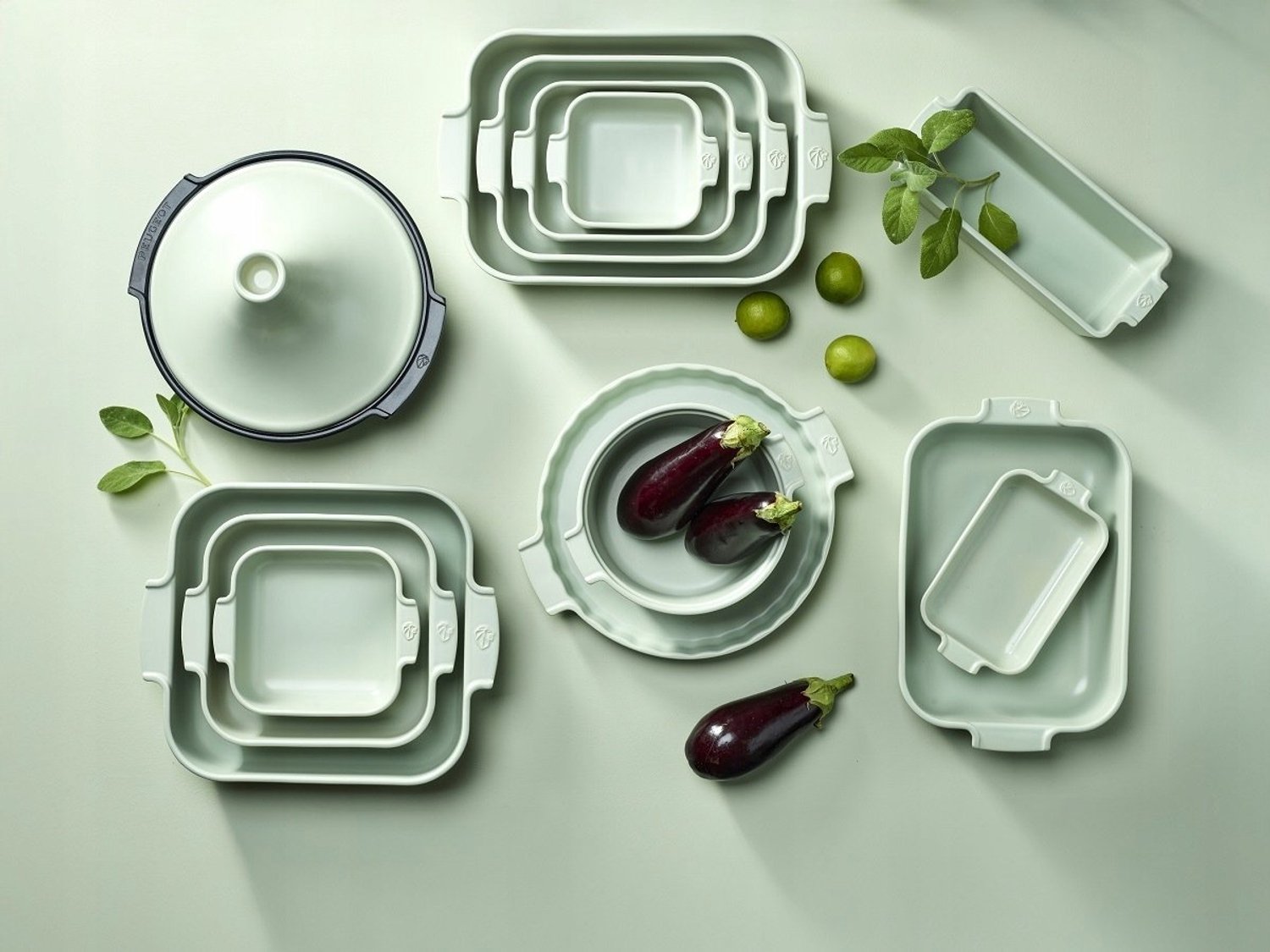 Peugeot Appolia Rechthoekige Keramische Ovenschaal - Saliegroen - 32cm