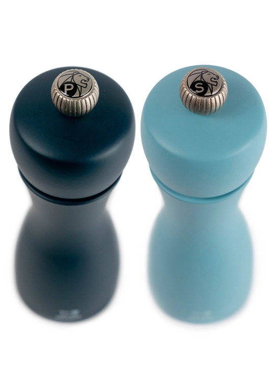 Peugeot Tahiti Duo Manuele Peper- en Zoutmolen uit Hout - 15cm - Nachtblauw & Azuurblauw