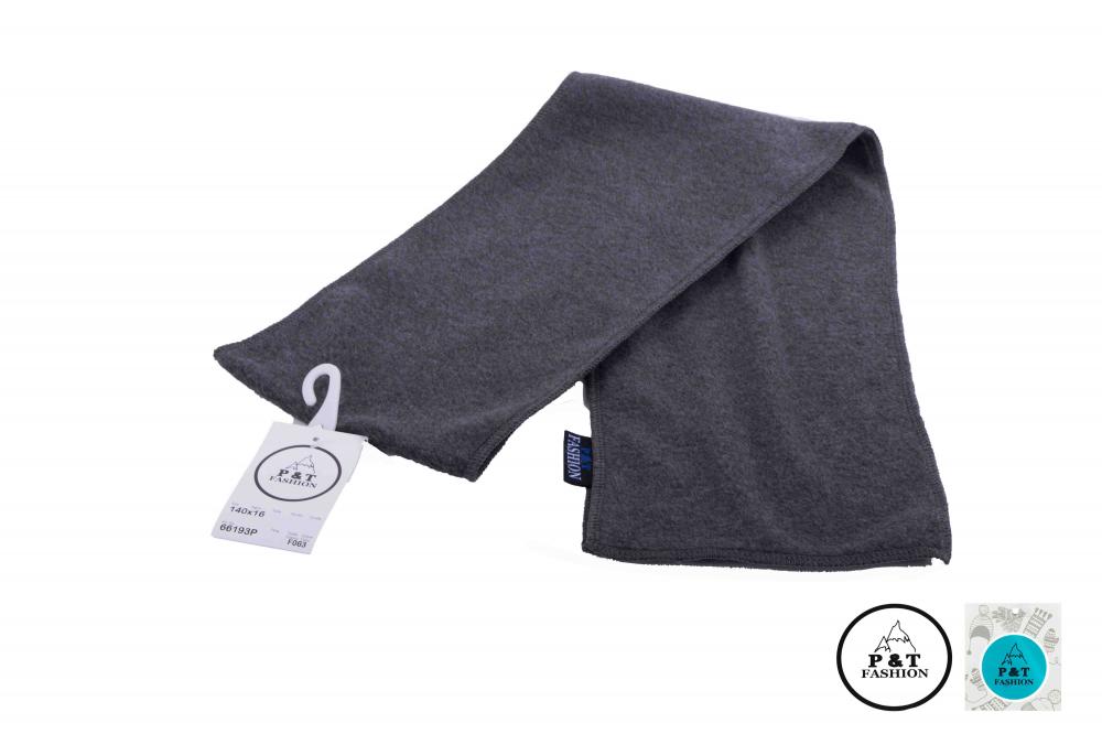 P&T Kinder Sjaal - Micro Fleece - Donker Grijs - 140 x 16 cm