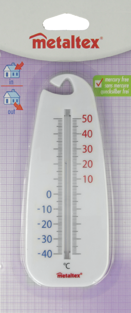 Metaltex Thermometer Binnen & Buiten - 15cm - Kunststof - Wit