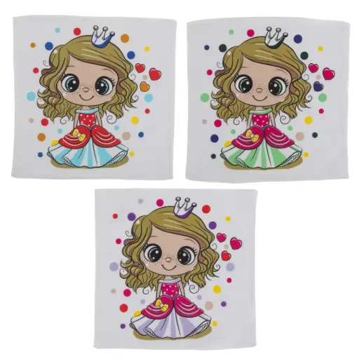 Tiseco Kinderzakdoeken Princess - 28x28cm - 12 Stuks - 100% Katoen