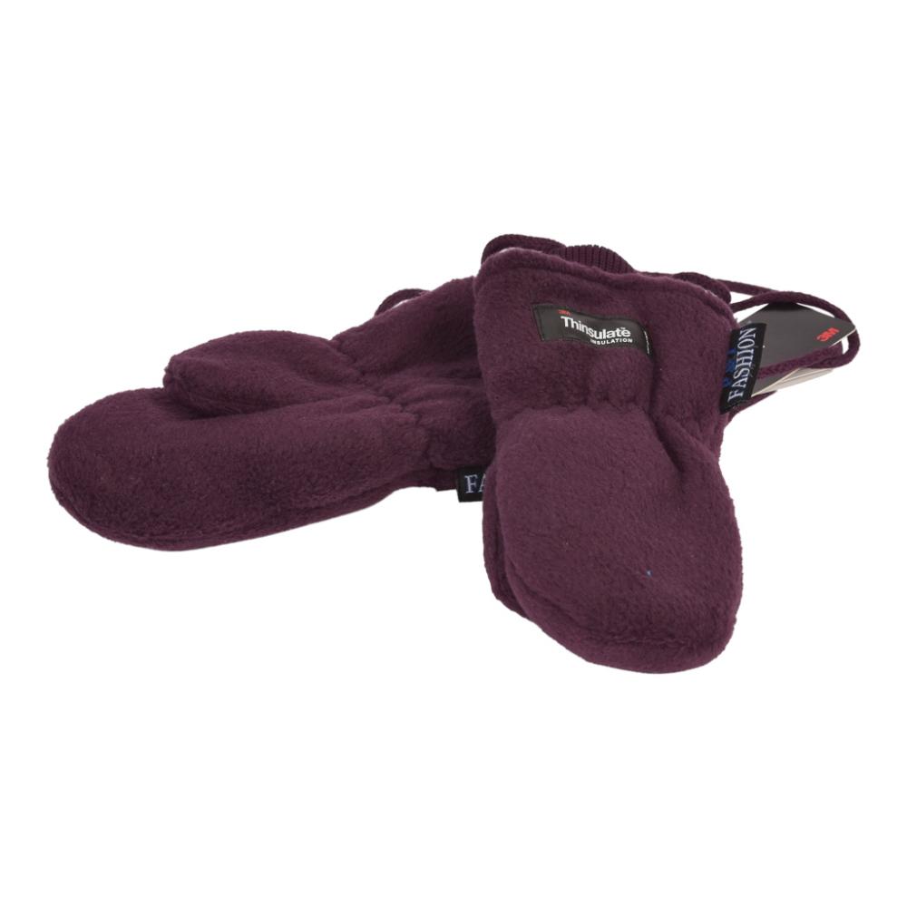 P&T Wanten Kinderen met Koordje - Fleece - Thinsulate Voering - Donker Paars