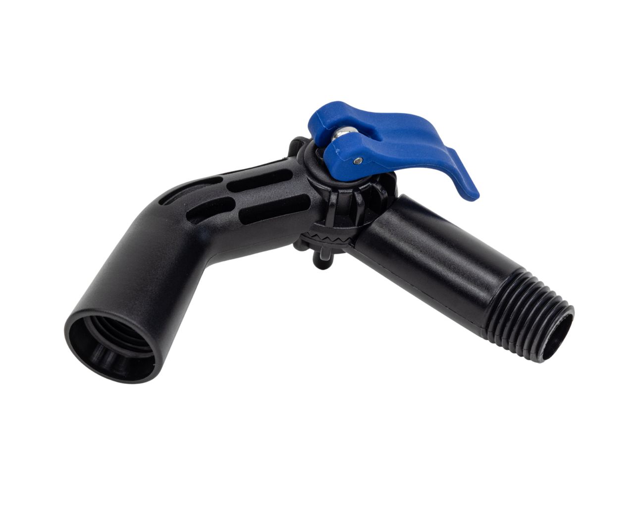 D&L Hoekadapter met Waterdoorvoer - Zwart/Blauw