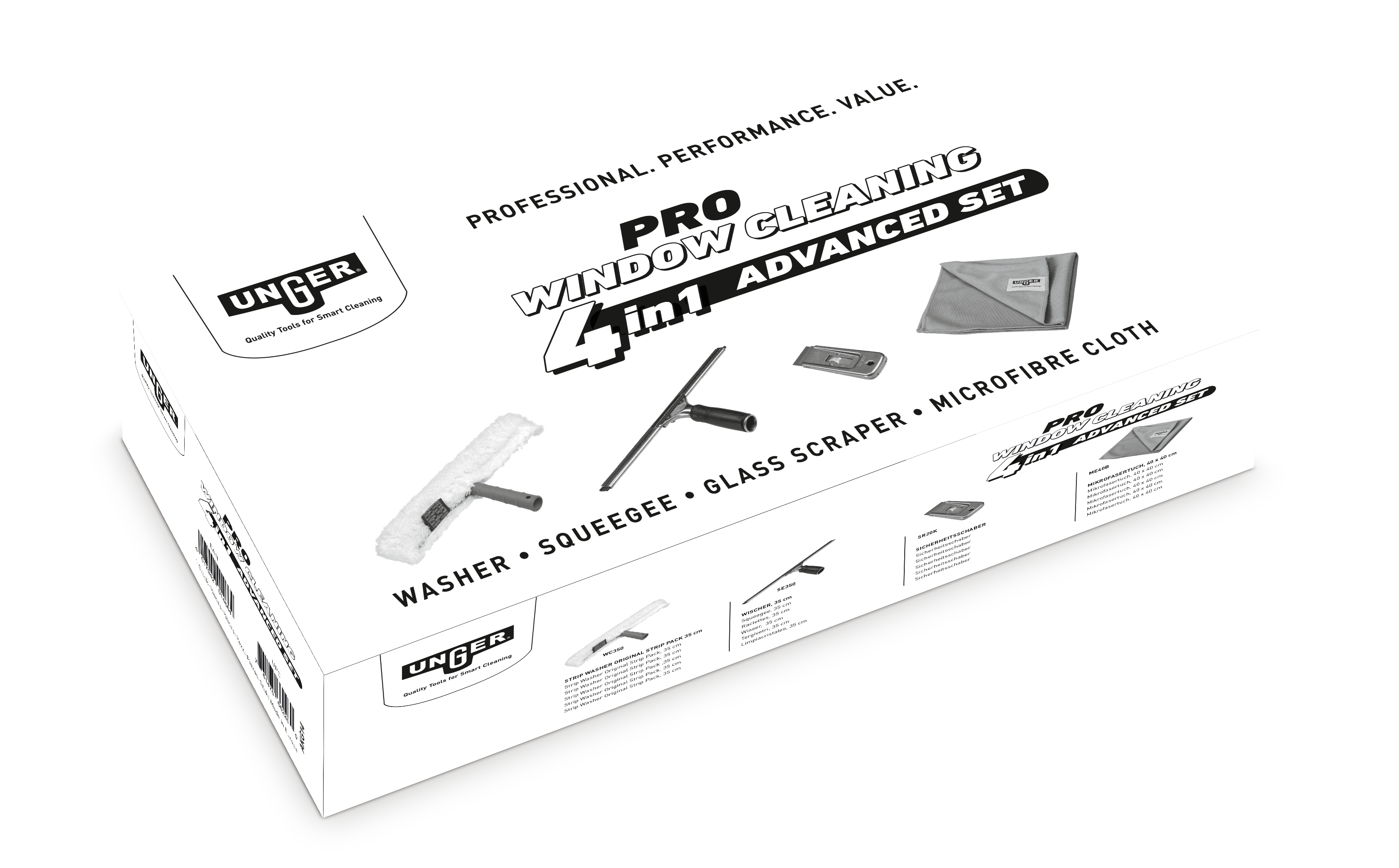 Unger Pro Glasreinigingsset 4in1