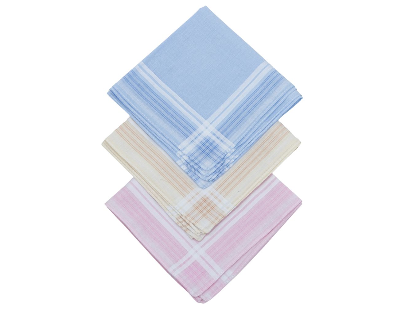 D&L Dames Zakdoeken - Gestreept - 29 x 29cm - 12 Stuks - 100% Katoen Gesatineerd