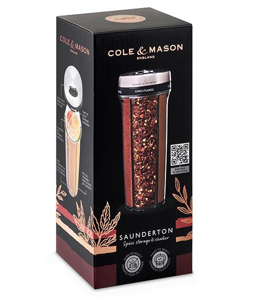 Cole & Mason Saunderton Kruiden Shaker - 5 Kamers - Gevuld met Specerijen