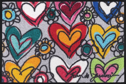 Kleen-Tex Wash+Dry Design Wasbare Deurmat - With Love