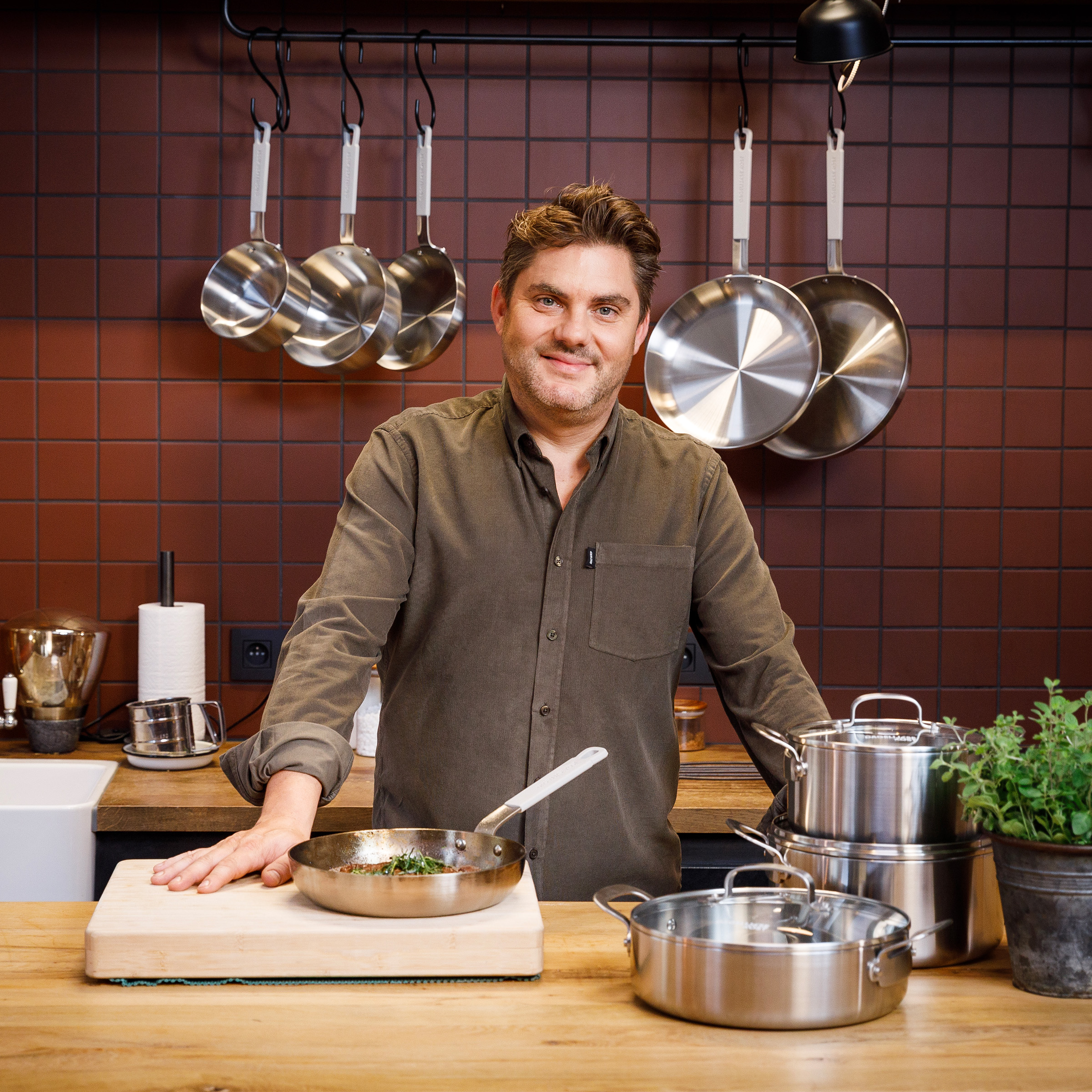 Dagelijkse Kost Jeroen Meus Proline 3PLY Casserole avec couvercle en verre - Acier inoxydable professionnel à 3 couches - Sans PFAS
