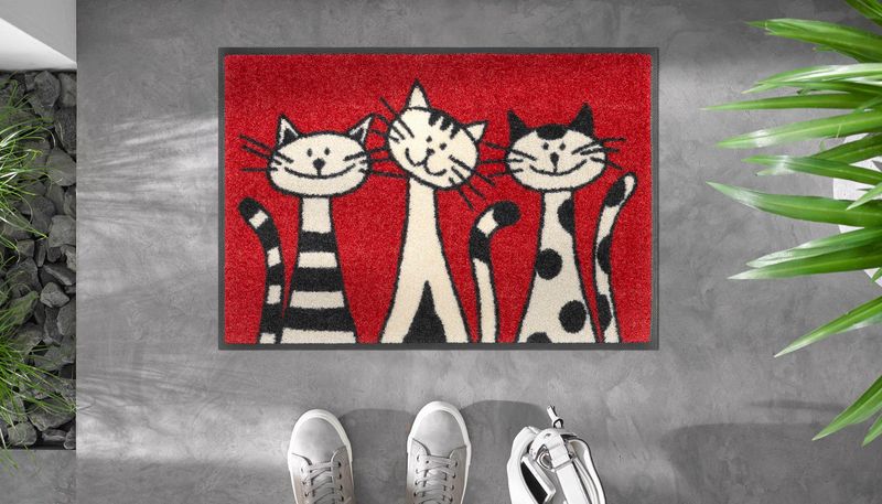Kleen-Tex Wash-Dry Wasbare Deurmat - Three Cats