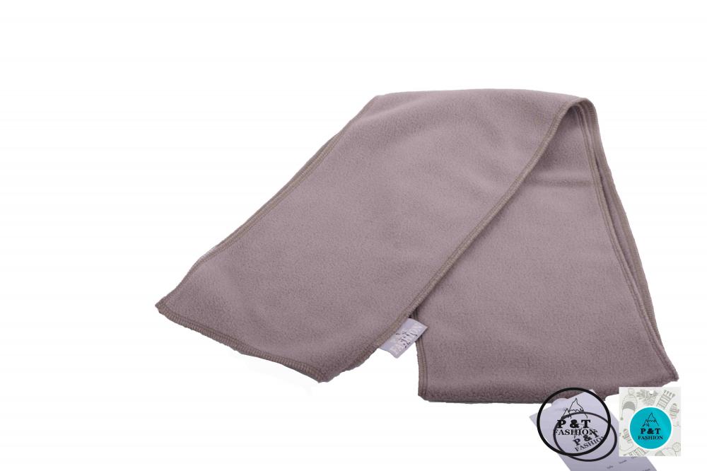 P&T Kinder Sjaal - Micro Fleece - Donker Beige - 140 x 16 cm