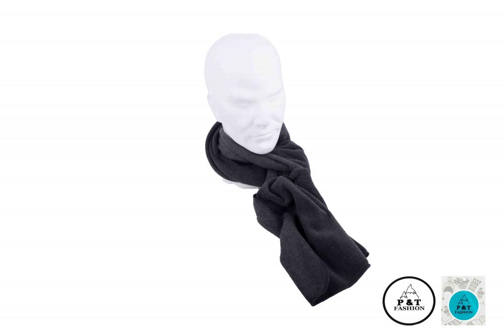 P&T Lange Fleece Sjaal - Donkergrijs - 28 x 200cm