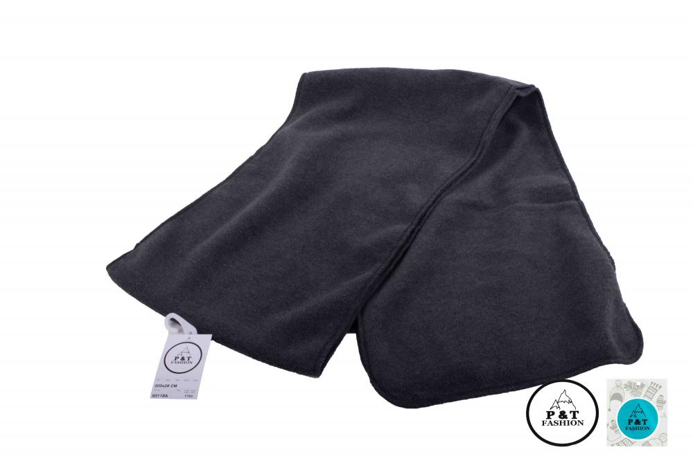 P&T Lange Fleece Sjaal - Donkergrijs - 28 x 200cm