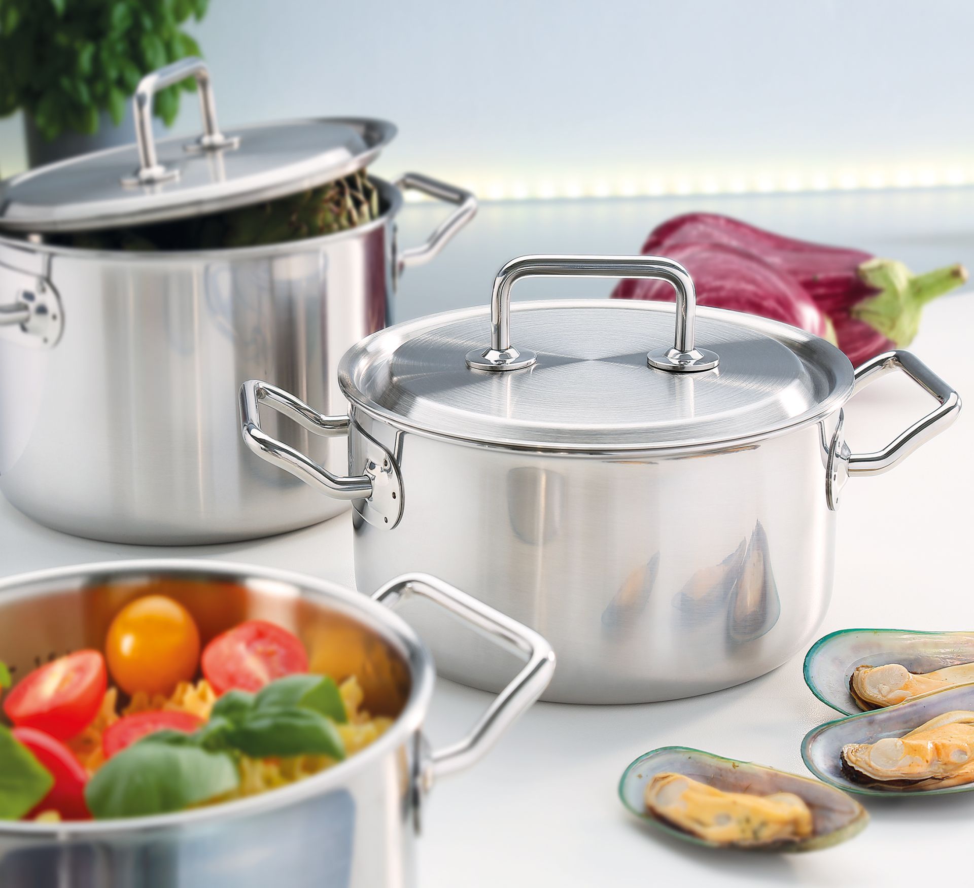 Spring Brigade Premium Pannenset 4-delig met Steelpan - RVS