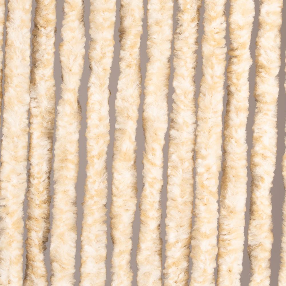 Rideau anti-insectes de luxe queue de chat - Mélange blanc/beige
