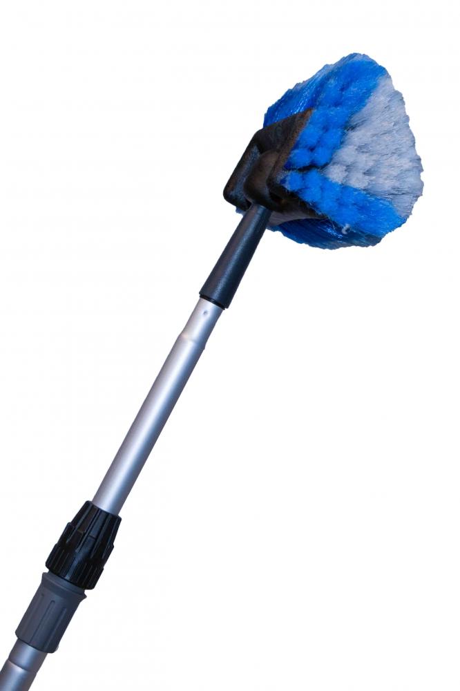 Manche télescopique + Tête de loup + Brosse de lavage à cinq faces