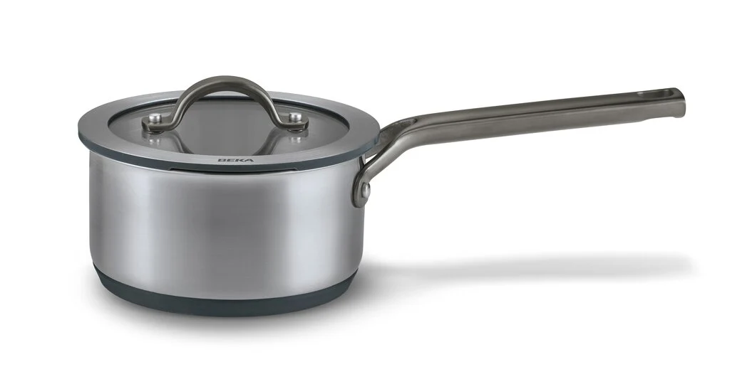 Beka Sensa Steel Pan with Softbase Base – Glass Lid with Downdraft Function – Ø 16cm – Espresso