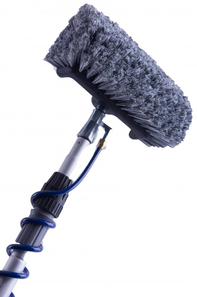 D&L Telescoopsteel + Spiraal & Zeepdispenser + Vijfzijdige Tetalon Wasborstel