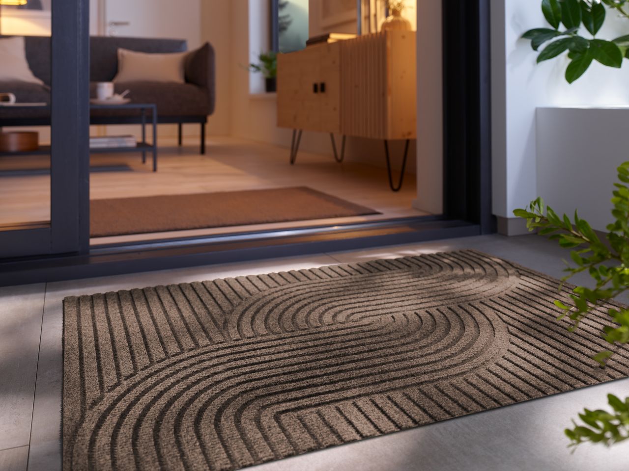 Kleen-Tex Dune Deurmat voor binnen en buiten - Loop taupe