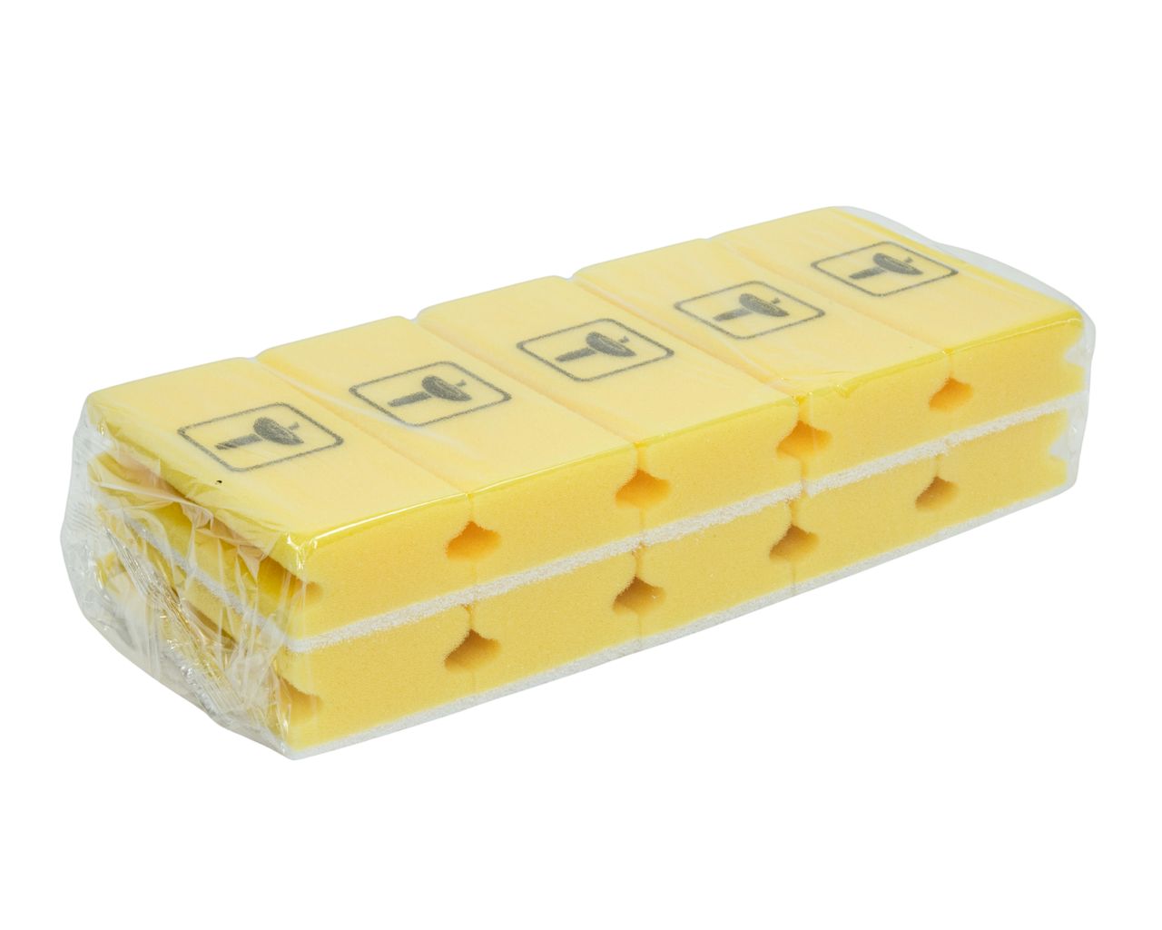 D&L Schuurspons met Greep - Geel/wit - 10 Stuks
