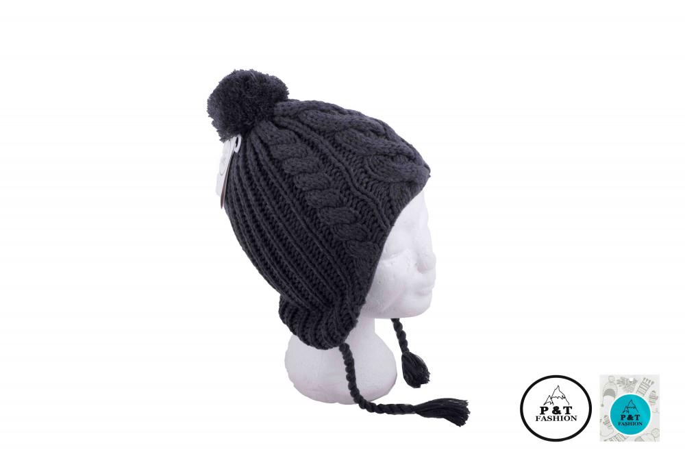 P&T Muts met Pompon - Grijs - 55-57