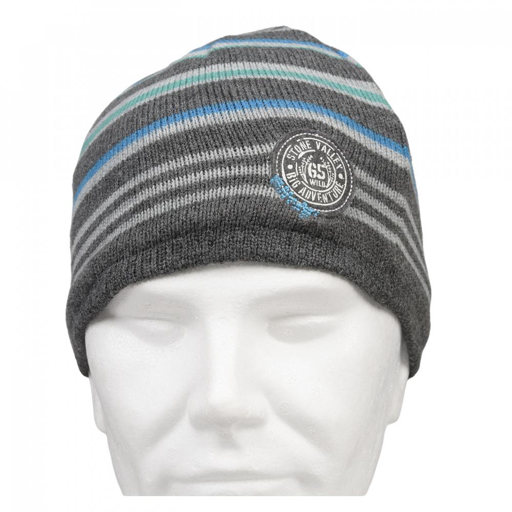 P&T Muts kinderen Stone Valley - Gestreept Grijs/Blauw/Groen - 53-55
