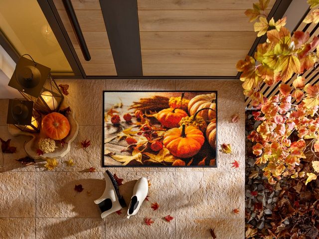 Kleen-Tex Wash+Dry Wasbare Deurmat - Pumpkin Glow - 50 x 75cm