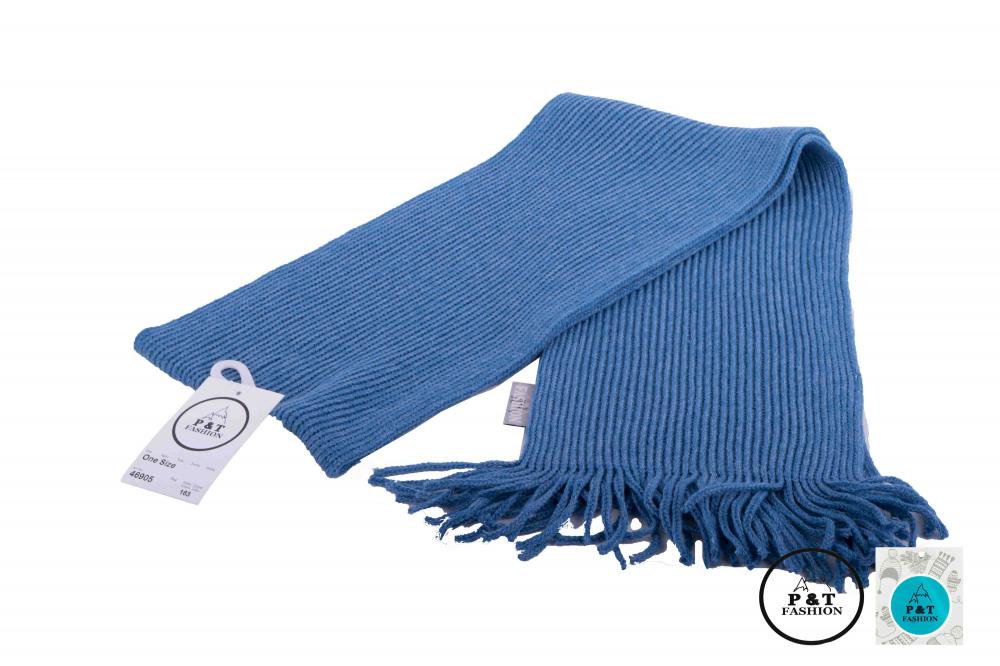 P&T Sjaal Kinderen Mélé - Gebreid - Jeans - 140 x 16cm