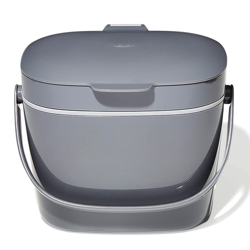 OXO Good Grips Compostemmer - Afvalbak Aanrecht - 6,5L - Grijs