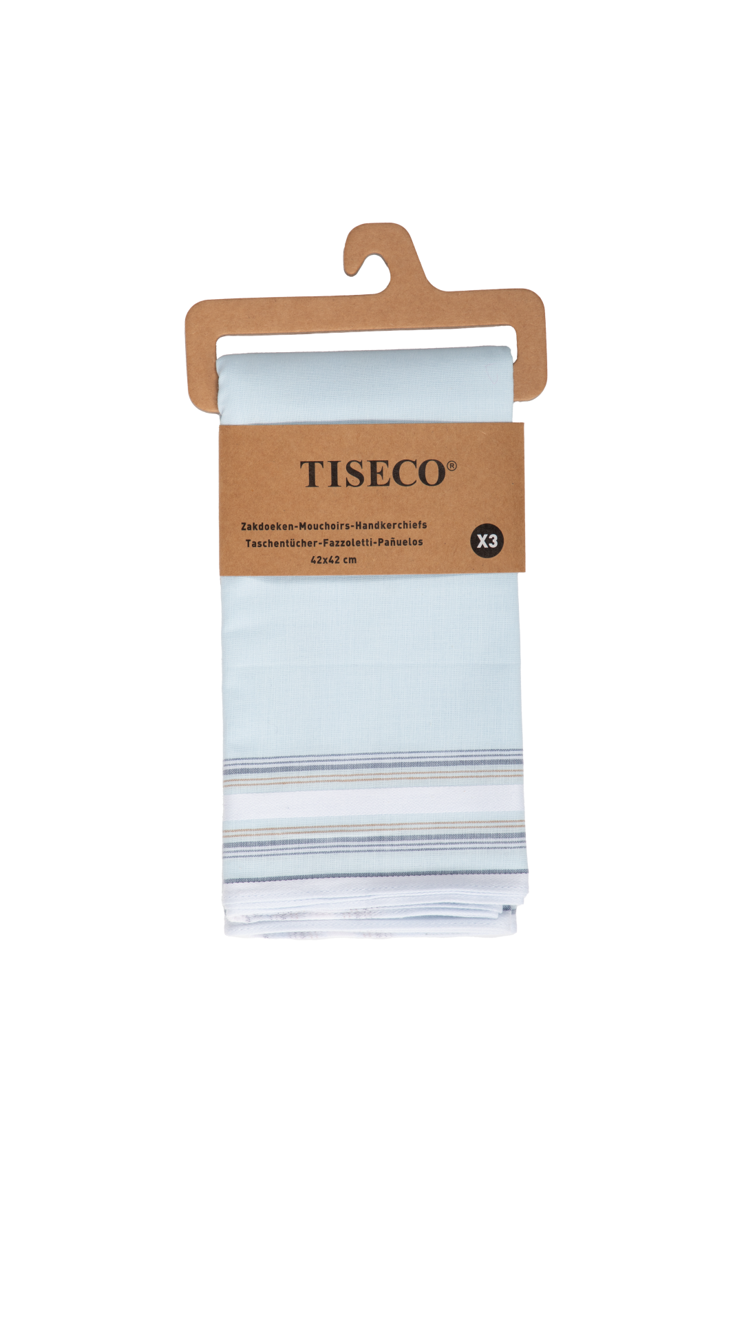 Tiseco Herenzakdoeken Regal 3 - 42x42cm - 3 Stuks - 100% Katoen