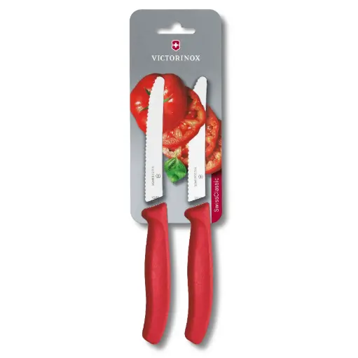 Victorinox Swiss Classic Tomaat-/Tafelmes - 2 Stuks - Gekarteld Lemmet 11cm