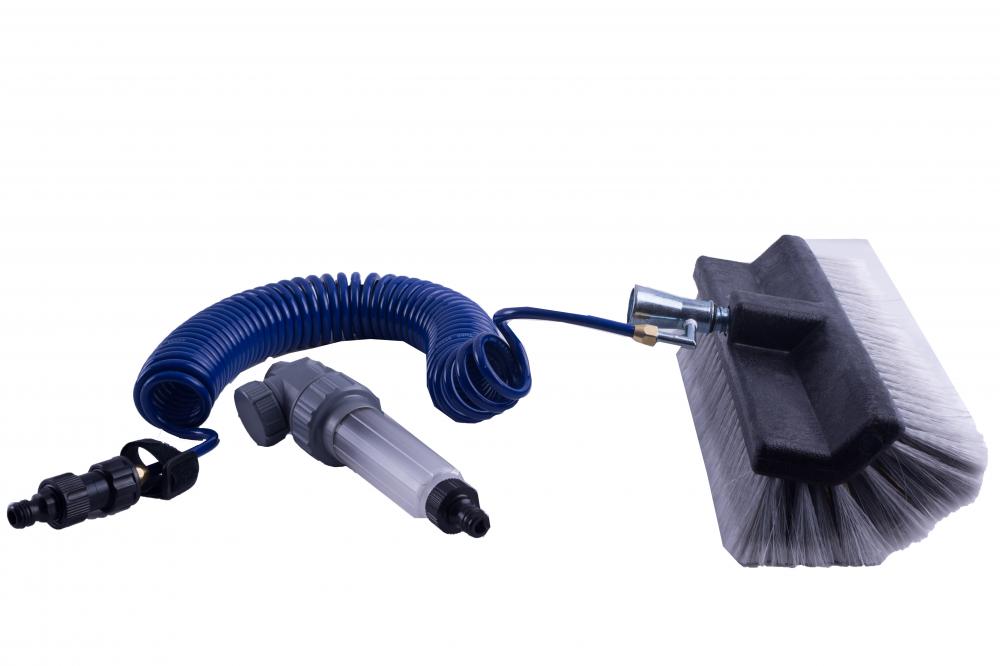 D&L Manche télescopique + Spirale & Distributeur de savon + Brosse de lavage large - 2,5 M