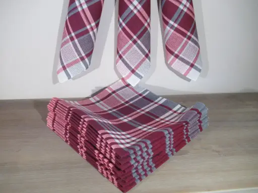 D&L Luxe Bordeaux Werkdoekenset - 12 stuks - 100% Katoen - 50x50 cm