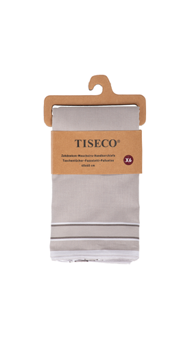 Tiseco Herenzakdoeken Alto 3 - 40x40cm - 6 Stuks - 100% Katoen