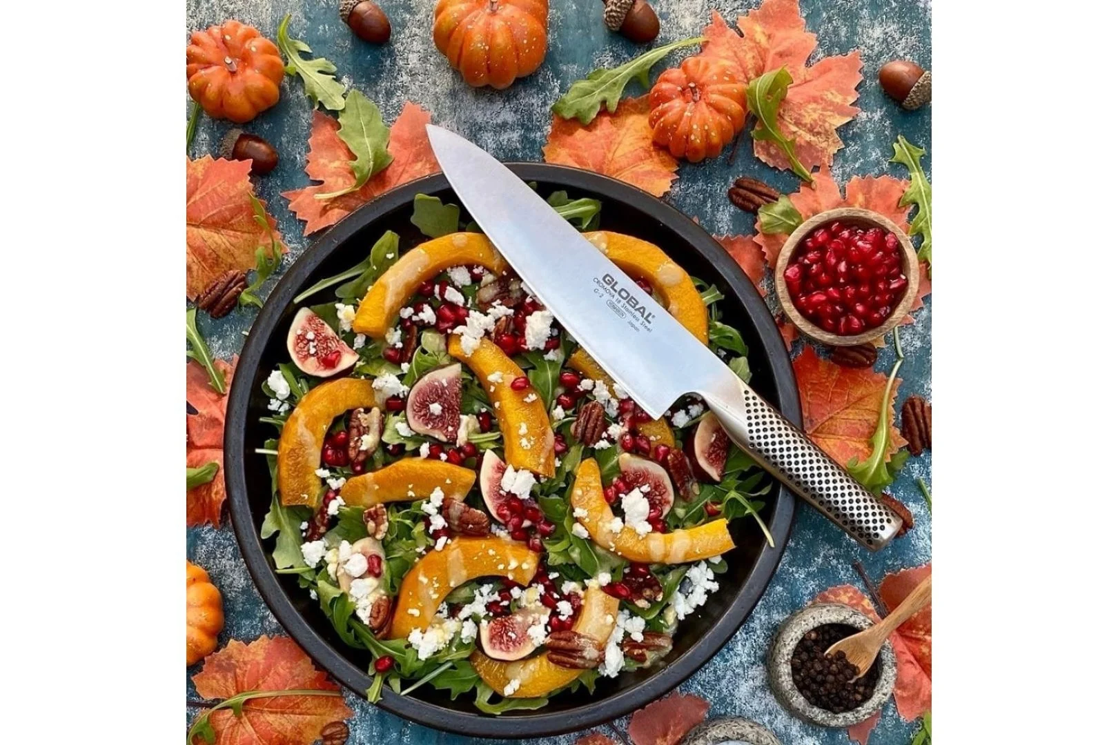 Global G-2 chef’s knife with knife sharpener