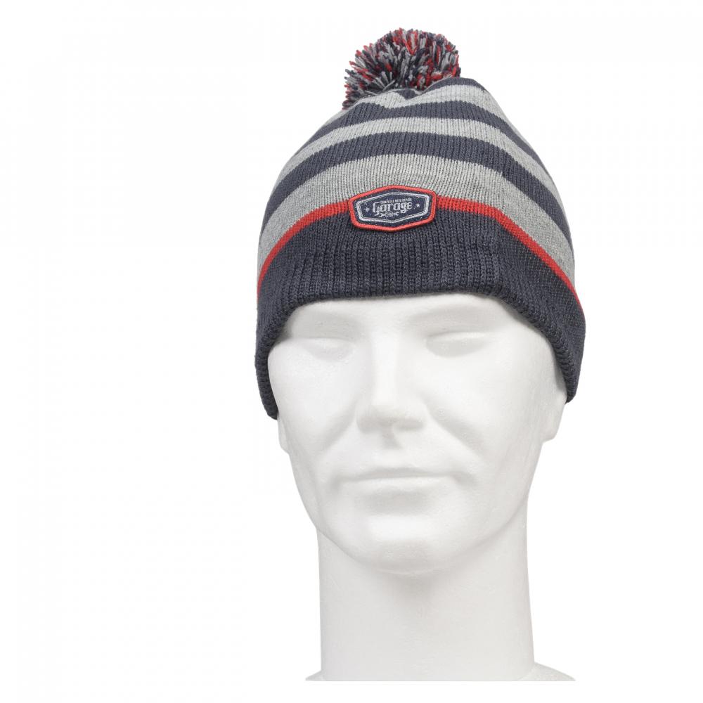 P&T Muts Kinderen Garage - Grijs/Blauw/Rood Gestreept
