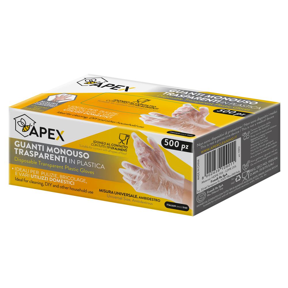 Apex Wegwerp Handschoen - éénmalig Gebruik - One Size - 500 Stuks