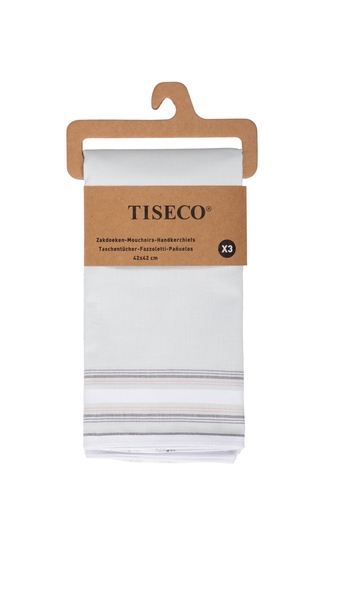 Tiseco Herenzakdoeken Regal 3 - 42x42cm - 3 Stuks - 100% Katoen