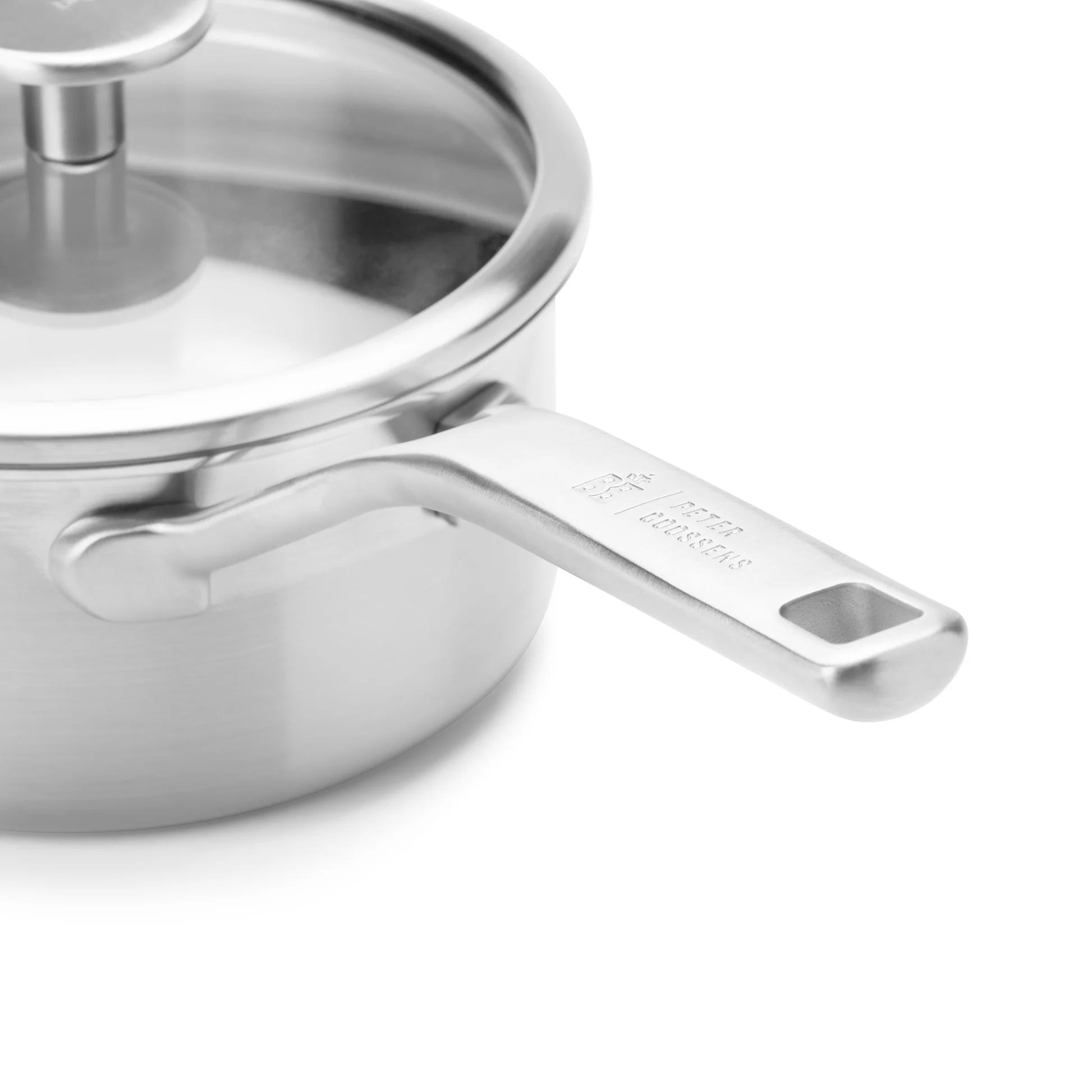 BK Peter Goossens Maestro 3PLY Steelpan RVS met Glazen Deksel - Ø 16cm - 1,58L - PFAS vrij