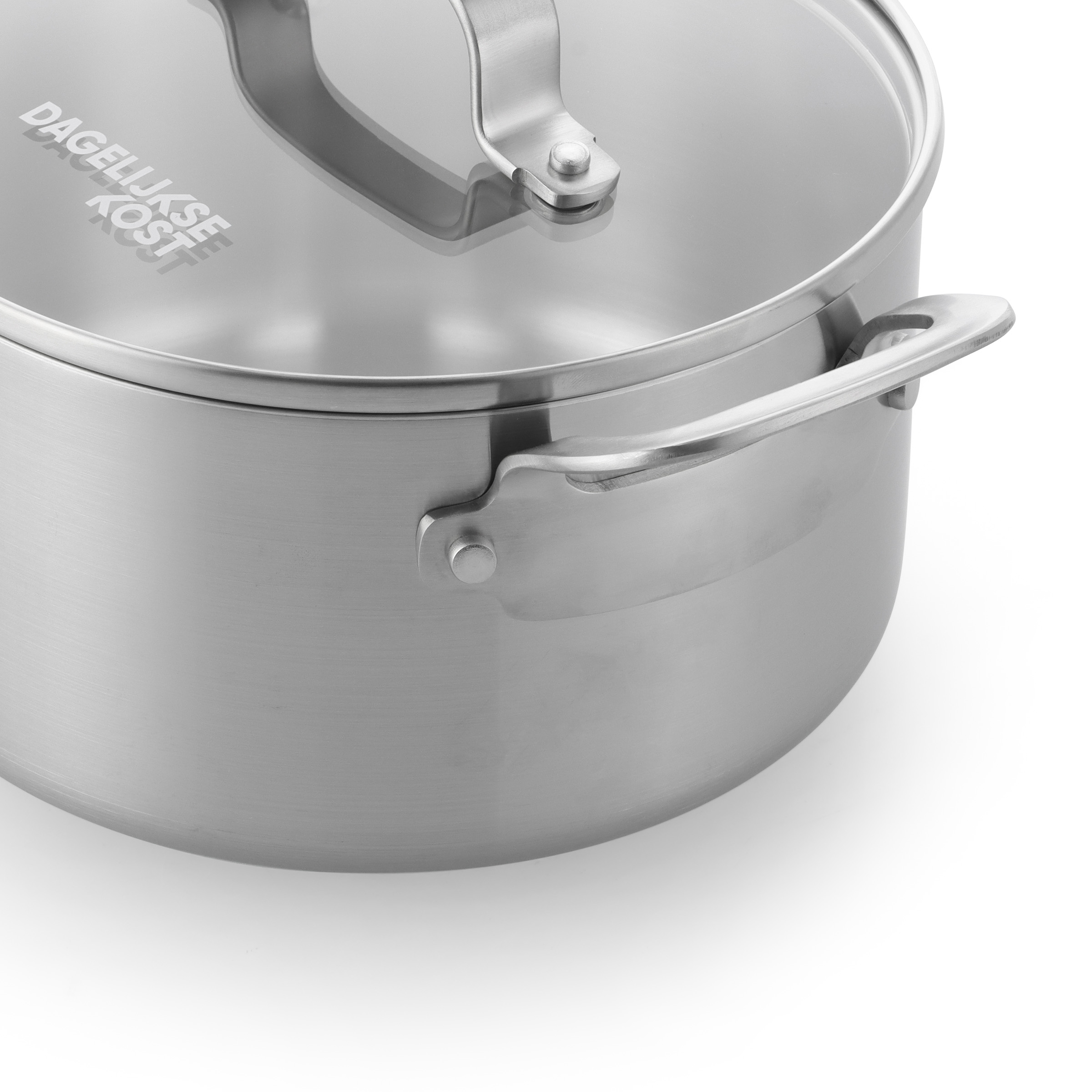 Dagelijkse Kost Jeroen Meus Proline 3PLY Casserole avec couvercle en verre - Acier inoxydable professionnel à 3 couches - Sans PFAS