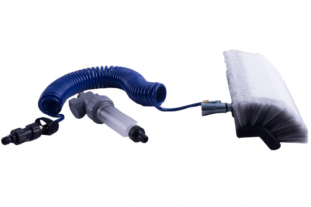 D&L Manche télescopique + Spirale & Distributeur de savon + Brosse de lavage large - 2,5 M