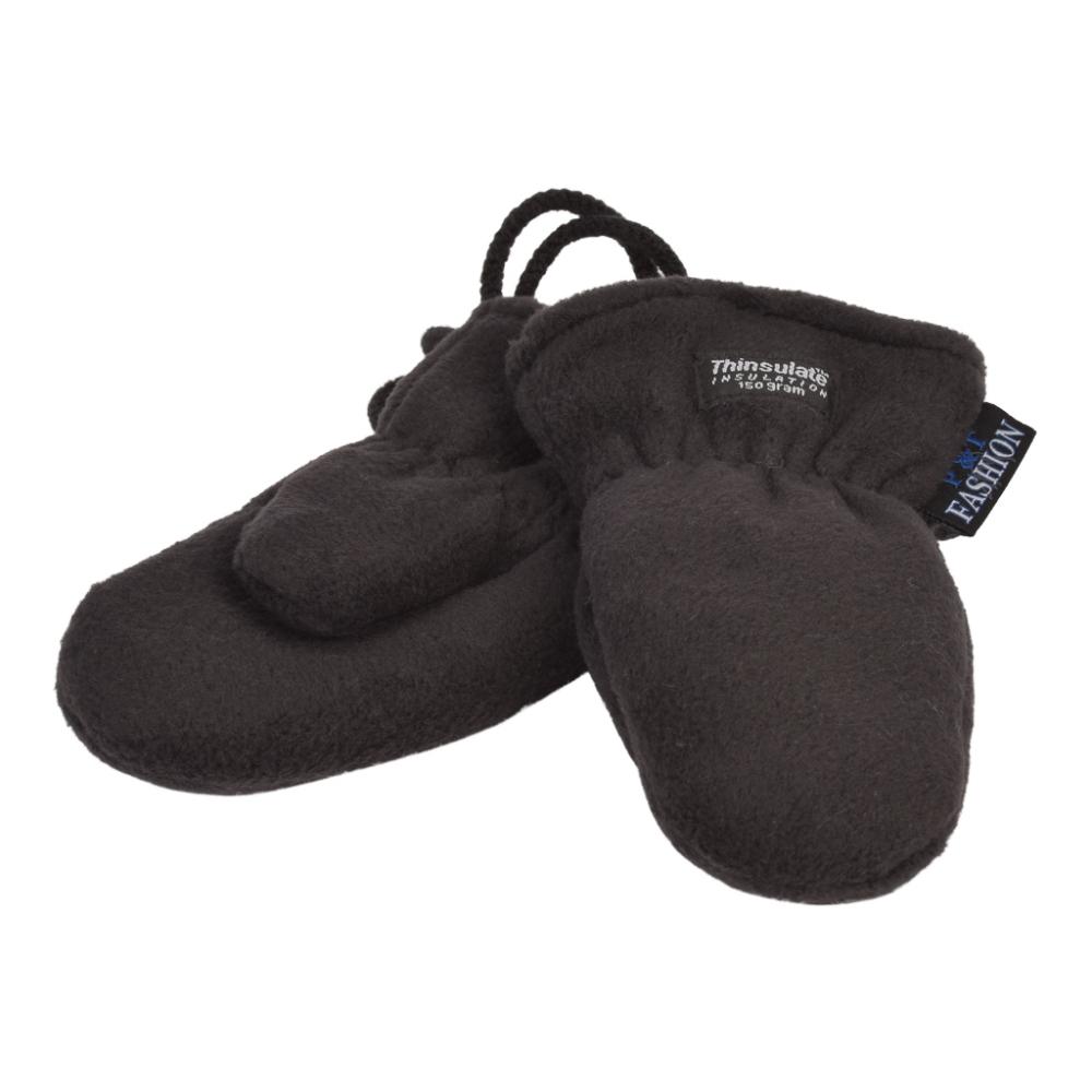 P&T Wanten Kinderen met Touwtje - Fleece - Thinsulate Voering - Zwart