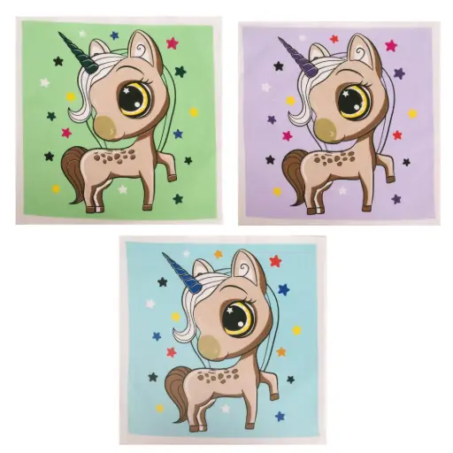 Tiseco Kinderzakdoeken Unicorn - 28x28cm - 12 Stuks - 100% Katoen