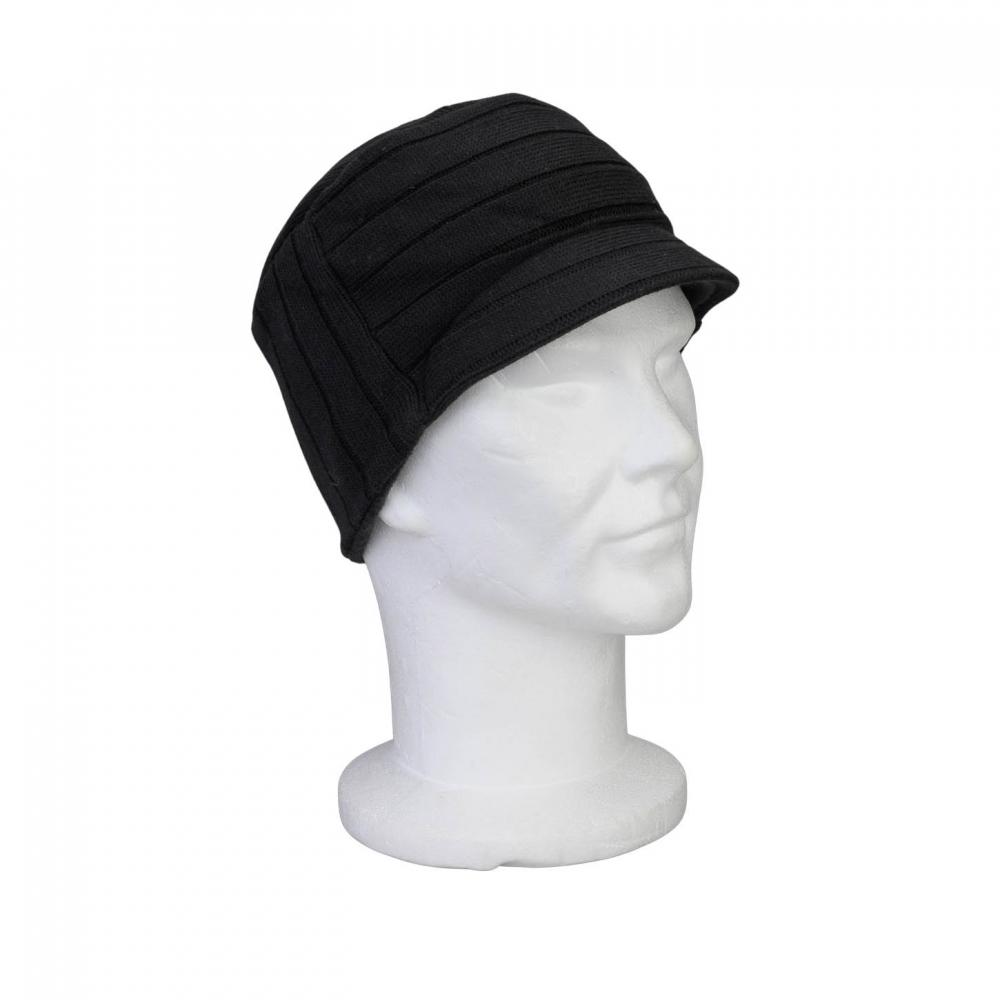 P&T Muts met Klep Gebreid - Zwart