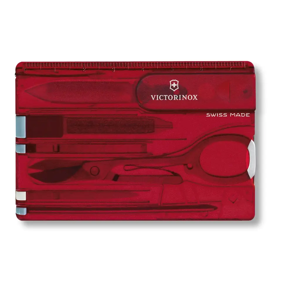 Victorinox Swiss Card Classic - 10 Functies - Rood Transparant