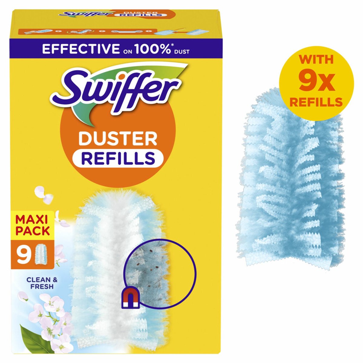 Swiffer Duster Navul Stofdoekjes Clean & Fresh - 9 Stuks