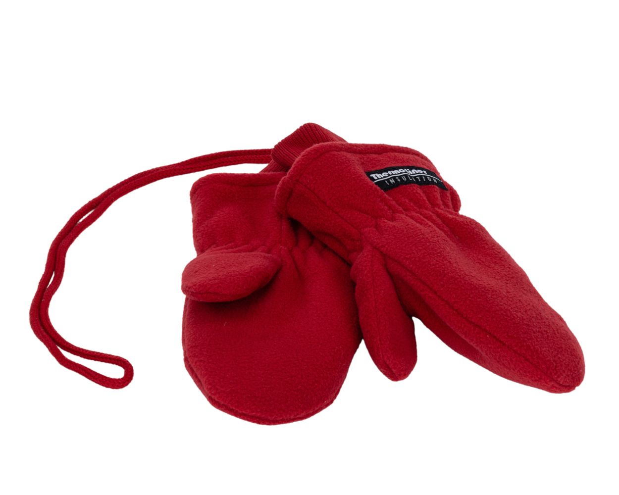 P&T Wanten Kinderen met koordje - Micro fleece - Rood