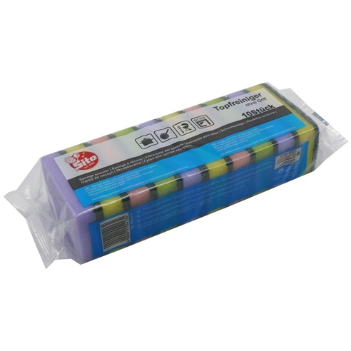 Sito Schuurspons Gekleurd- 10 stuks - 8 x 5cm