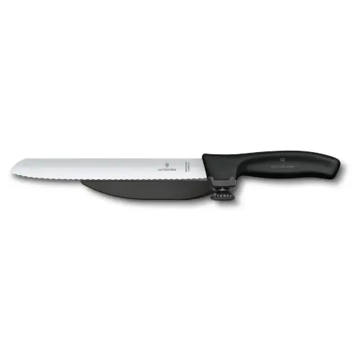 Victorinox Swiss Classic Dux Broodmes en Vleesmes - Golvend Lemmet 21cm - Heft Zwart