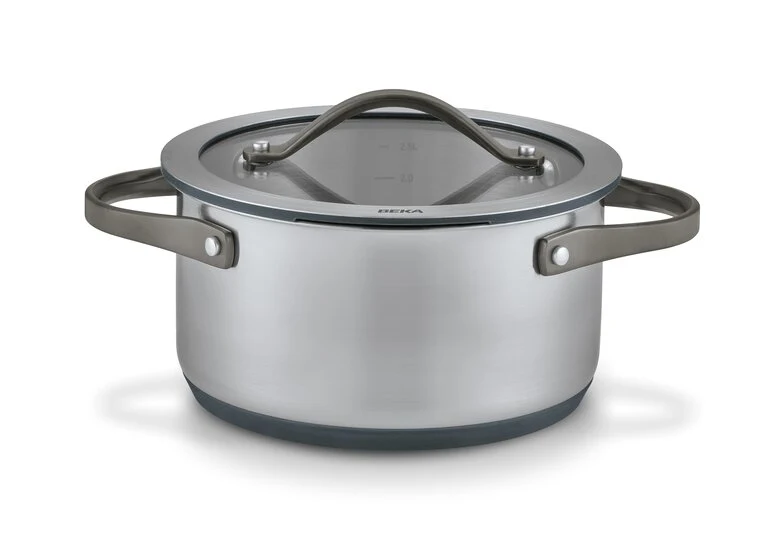 Beka Sensa Saucepan with Softbase Base – Glass Lid with Downdraft Function – Espresso